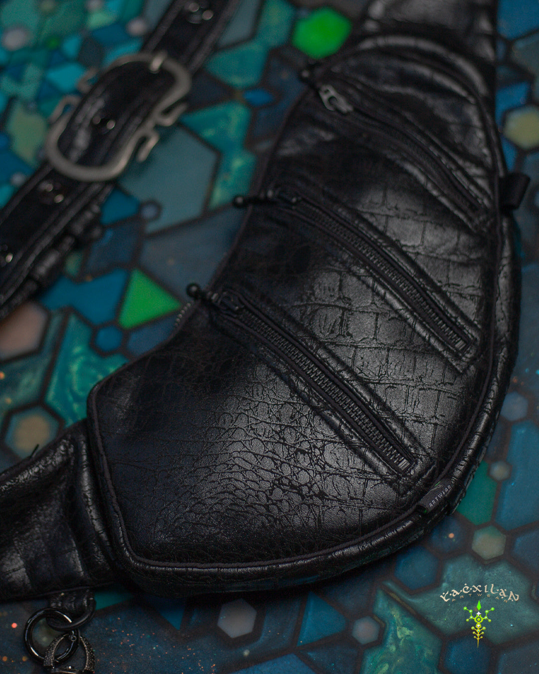 Botta Bag Mini / Fake Leather Hook Buckle - BLAK CROCODILE